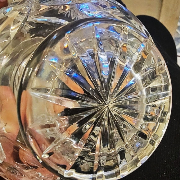 #Vintage #CrystalClear Polish 24% Lead Crystal Vase Floral Starburst Pattern - Picture 5 of 10